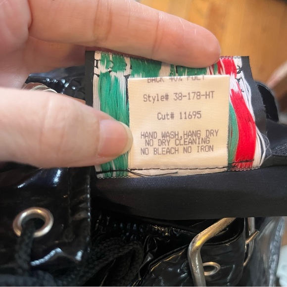 Vintage Lip Service Black Polyurethane Mini Dress Sz S Punk Goth Dark Vamp Rock - Picture 8 of 8